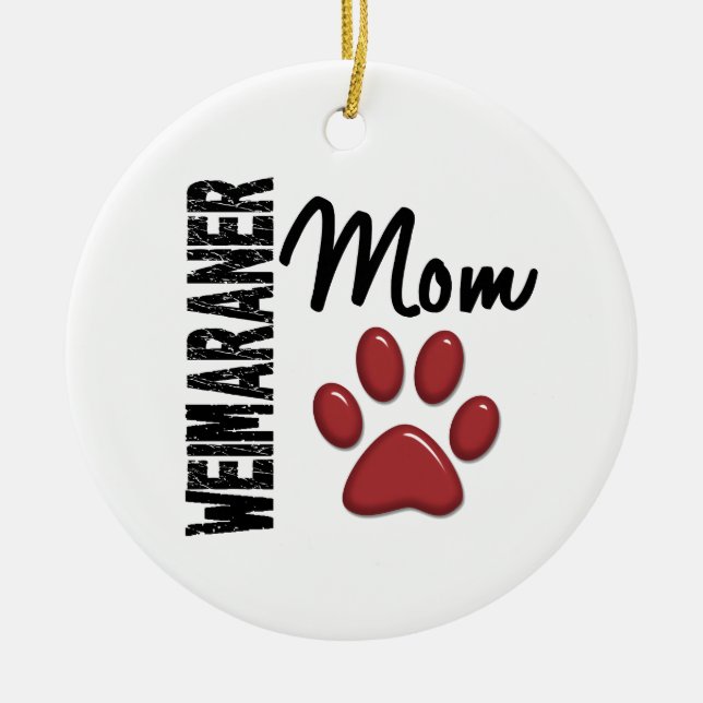 Weimaraner Mama-Tatzen-Druck 2 Keramik Ornament (Vorne)