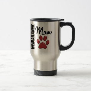 Weimaraner Mama-Tatzen-Druck 2 Reisebecher