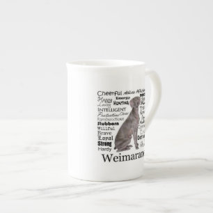 Weimaraner Merkmal-Knochen-China-Tasse Prozellantasse