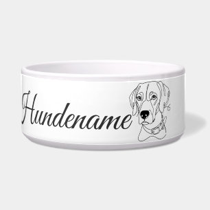 Weimaraner Minimalist Line Art personalized bowl Napf