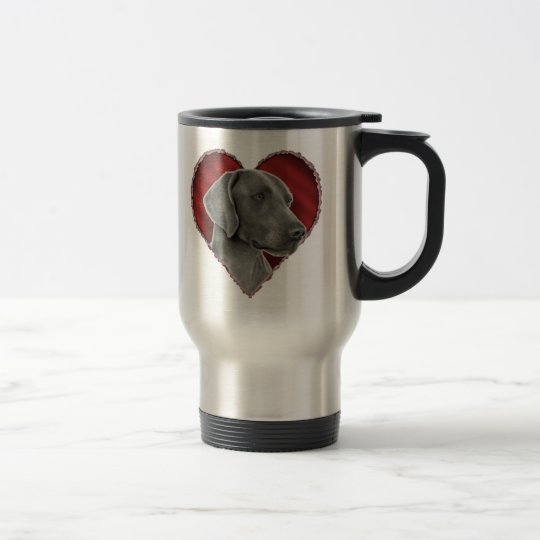 Weimaraner mit Herzen Reisebecher
