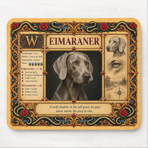 Weimaraner, mittelalterliche Bestiarien-Kunst Mousepad