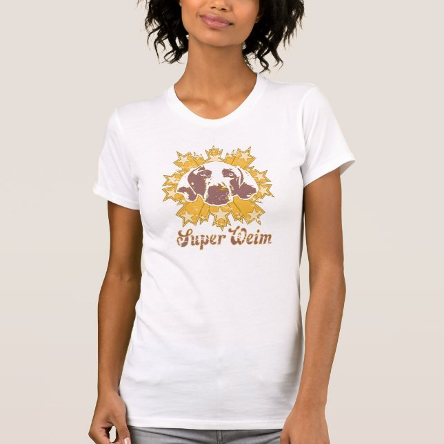 Weimaraner Nation: Siebzigerjahre reden SuperWeim T-Shirt (Vorderseite)