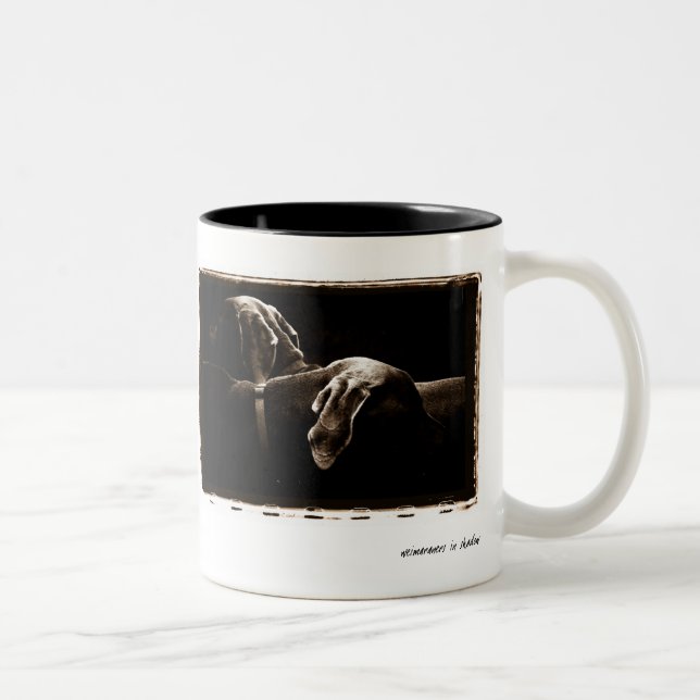 Weimaraner Nation: Weimaraner "in den Schatten " Zweifarbige Tasse (Rechts)