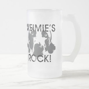 Weimaraner Nation: Weimies FELSEN! Mattglas Bierglas