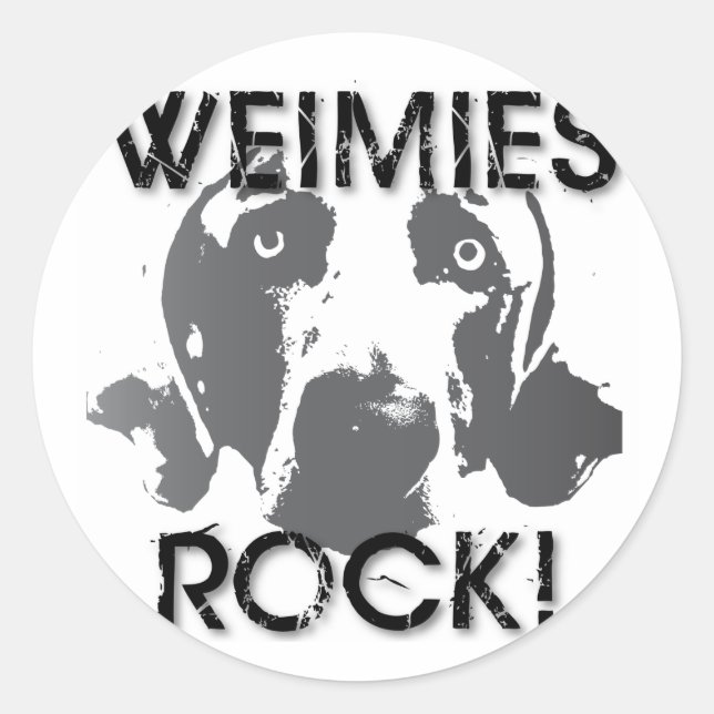 Weimaraner Nation : Weimies ROCK! Runder Aufkleber (Vorderseite)
