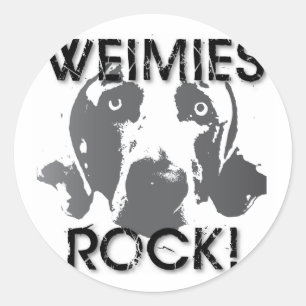 Weimaraner Nation : Weimies ROCK! Runder Aufkleber