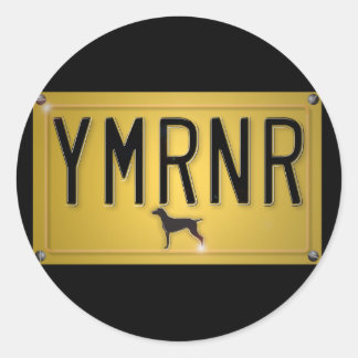 Weimaraner Nation: YMRNR-Lizenzschild Runder Aufkleber