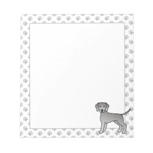 Weimaraner Niedlicher Cartoon Hund und Paare Notizblock