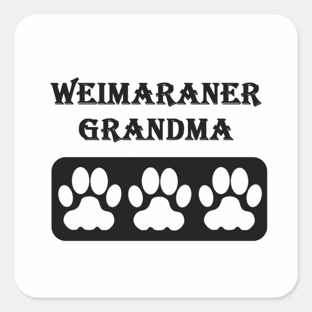 Weimaraner Oma Quadratischer Aufkleber (Vorderseite)