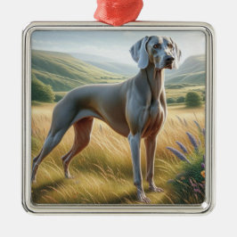 Weimaraner Ornament Aus Metall