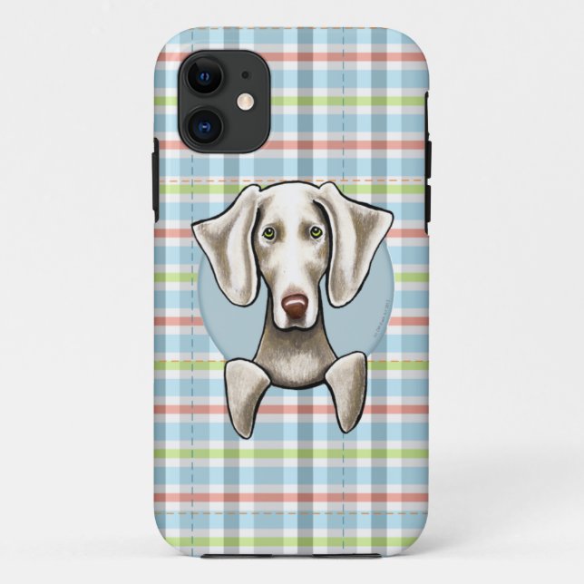 Weimaraner Pale Kariert Case-Mate iPhone Hülle (Rückseite)