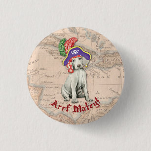 Weimaraner Pirate Button