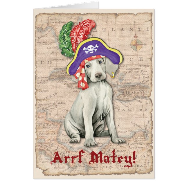 Weimaraner Pirate Card (Vorne)