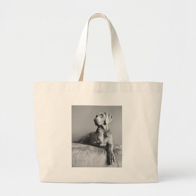 Weimaraner Porträt Jumbo Stoffbeutel (Vorne)