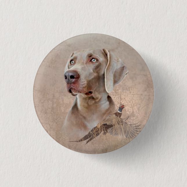 Weimaraner Poster Canvas Print Tapestes Acryl Pr Button (Vorderseite)
