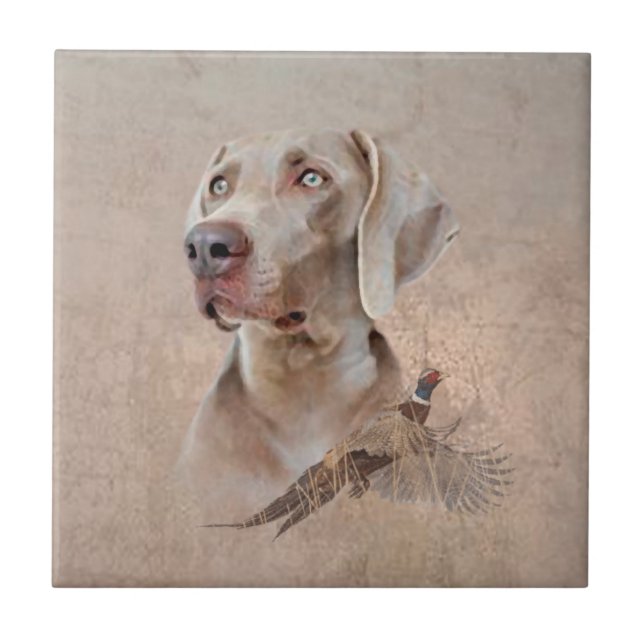 Weimaraner Poster Canvas Print Tapestes Acryl Pr Fliese (Vorderseite)