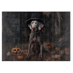 Weimaraner Pumpkins Halloween Beängstigend Schneidebrett