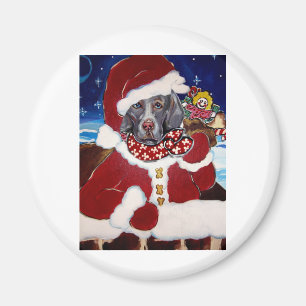 Weimaraner Santa Magnet