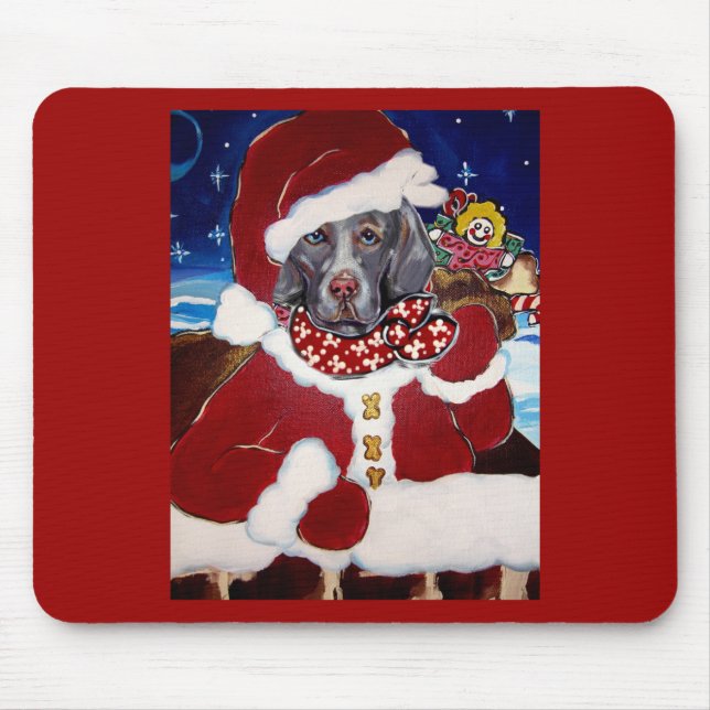 Weimaraner Santa Mousepad (Vorne)