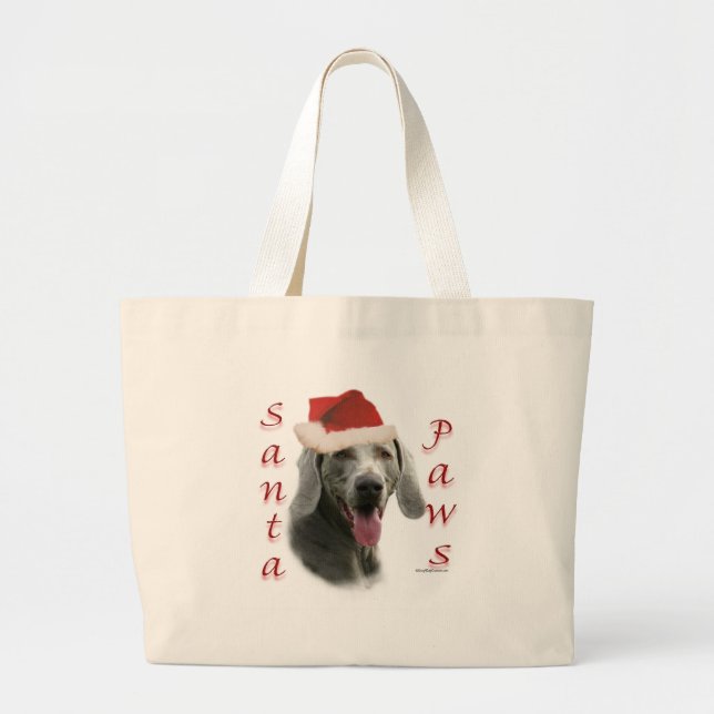 Weimaraner Santa Paws Jumbo Stoffbeutel (Vorne)
