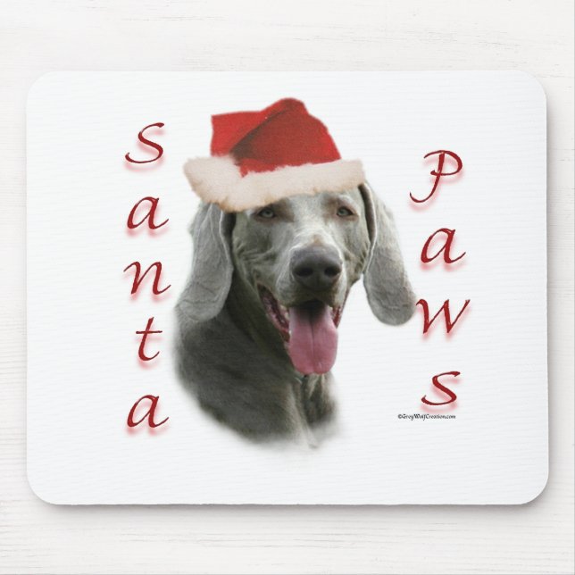Weimaraner Santa Paws Mousepad (Vorne)