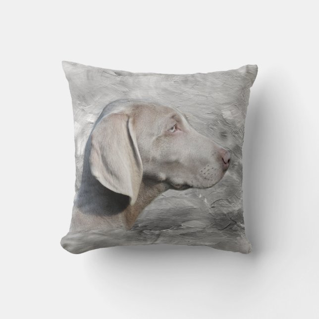 Weimaraner stellen gegenüber kissen (Vorderseite)