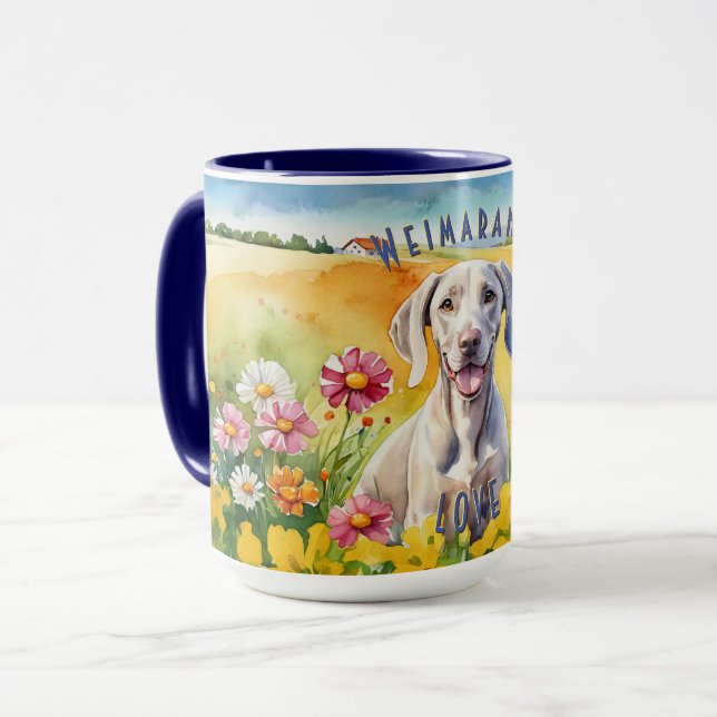 Weimaraner Sunrise Combo Mug (Devant gauche)