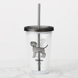 Weimaraner Süßer Cartoon-Hund mit individuellem Na Acryltrinkbecher