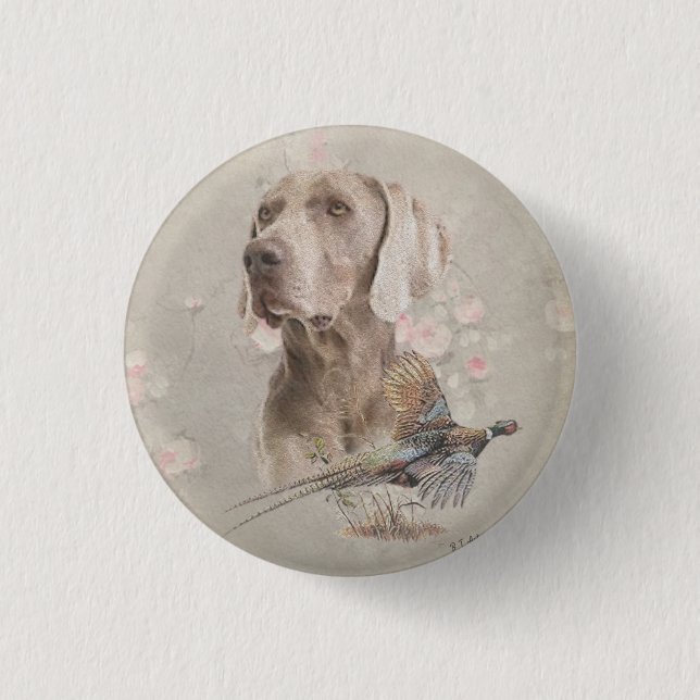 Weimaraner Tapisserie Poster Akronylic Print Button (Vorderseite)