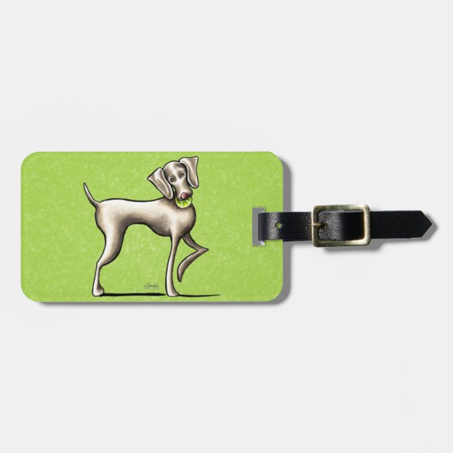Weimaraner Tennis Pro Gepäckanhänger (Vorderseite horizontal)
