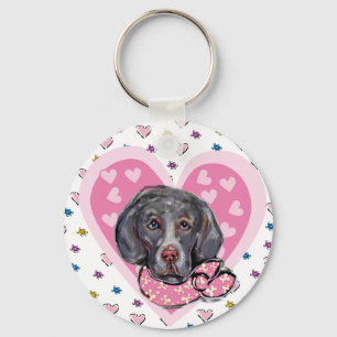 Weimaraner Valentinstag Schlüsselanhänger
