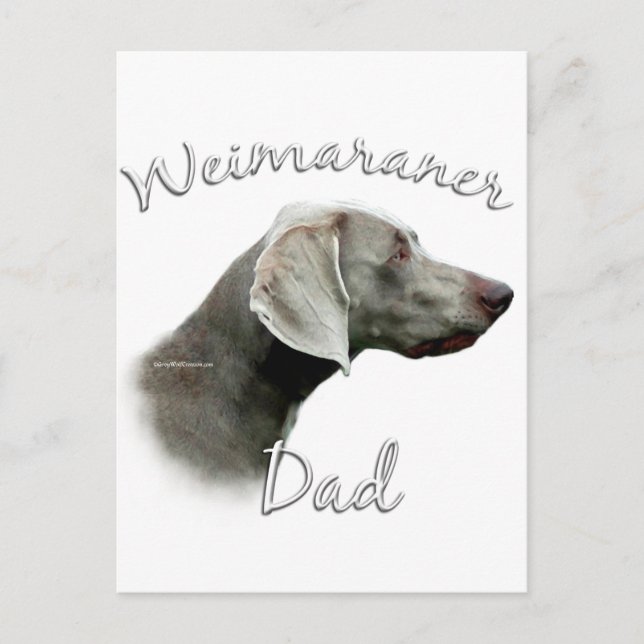 Weimaraner Vater 2 Postkarte (Vorderseite)