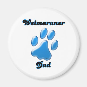 Weimaraner Vater blauer Pawprint - Magnet