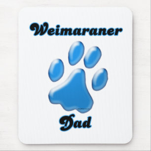 Weimaraner Vater blauer Pawprint Mousepad