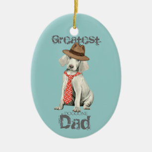 Weimaraner Vater Keramik Ornament