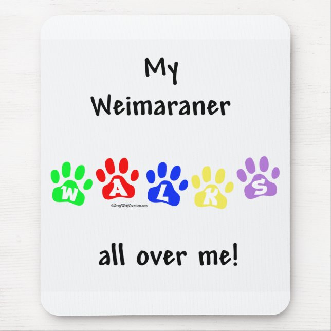 Weimaraner Walks Mousepad (Vorne)
