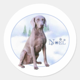 Weimaraner Weihnachten - Aufkleber