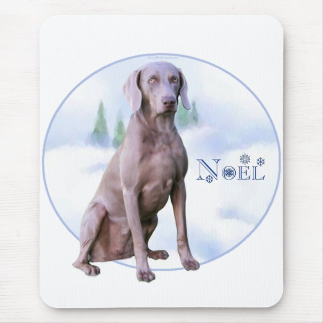 Weimaraner Weihnachten Mousepad (Vorne)