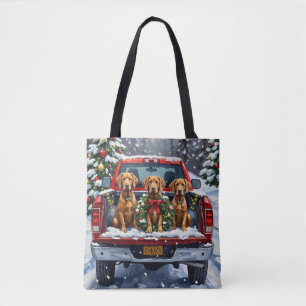 Weimaraner Weihnachten Rotes Lastwagen Ferien Tasche
