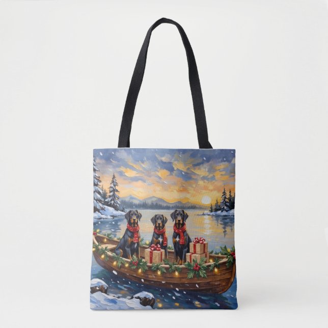 Weimaraner Weihnachtsboot-Feiertag Tasche (Vorderseite)