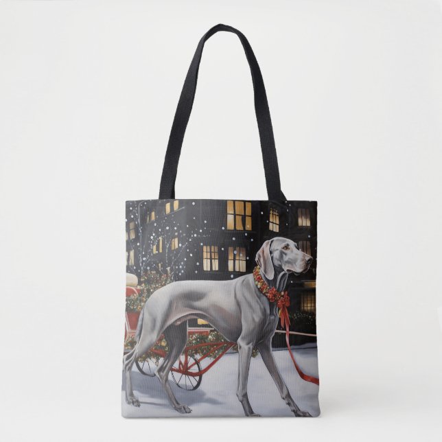 Weimaraner Weihnachtsfeiertage Tasche (Vorderseite)
