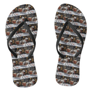 Weimaraner Weihnachtsfestzeit Flip Flops