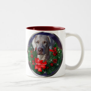 Weimaraner Weihnachtsgeschenke Zweifarbige Tasse