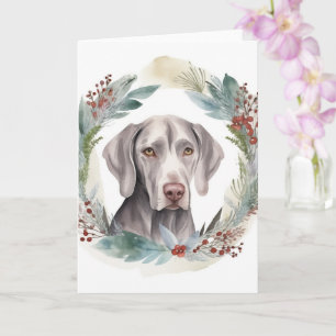 Weimaraner Weihnachtskranz Festlicher Hund Karte