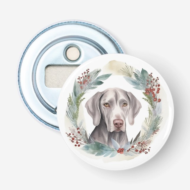 Weimaraner Weihnachtskraut Festliche Jungfrau Flaschenöffner (Vorderseite)