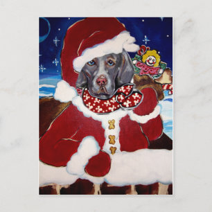 Weimaraner Weihnachtsmann Feiertagspostkarte