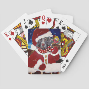 Weimaraner Weihnachtsmann Spielkarten