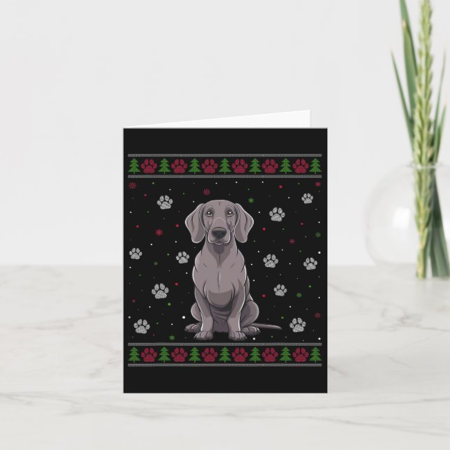 Weimaraner Weihnachtssüßer Xmas Haustier Hund L Karte (Vorderseite)