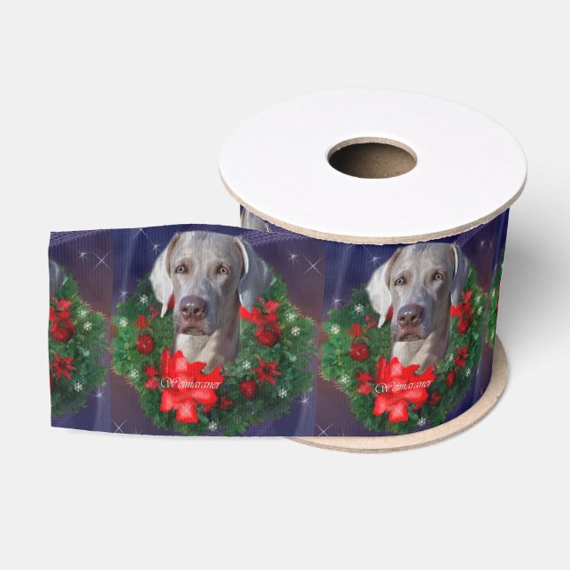 Weimaraner Weihnachtswreath Ripsband (Spule)